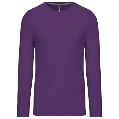 Men's Long-Sleeved Crew Neck T-Shirt – Kariban in Purple