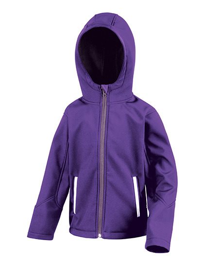 Youth TX Performance Hooded Soft Shell Jacket – Result Core in Purple/Grey