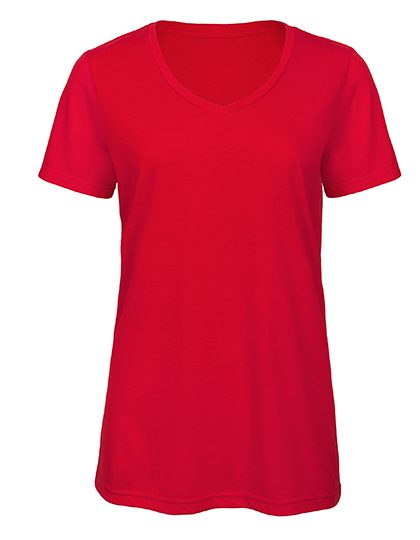 Women´s V-Neck Triblend T-Shirt – B&C BE INSPIRED in Red