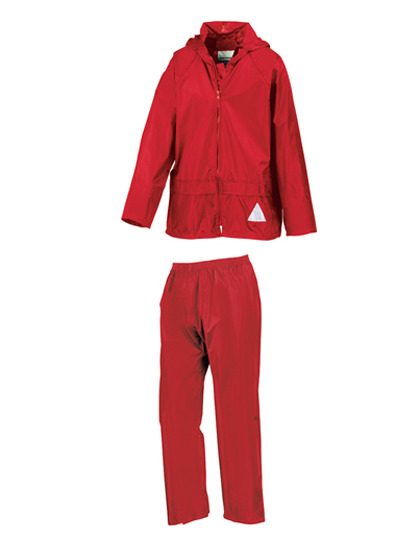 Junior Waterproof Jacket & Trouser Set – Result in Red
