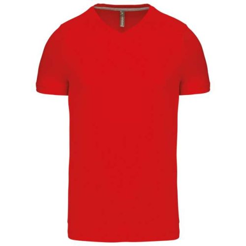 Men's Short-Sleeved V-Neck T-Shirt – Kariban in Red