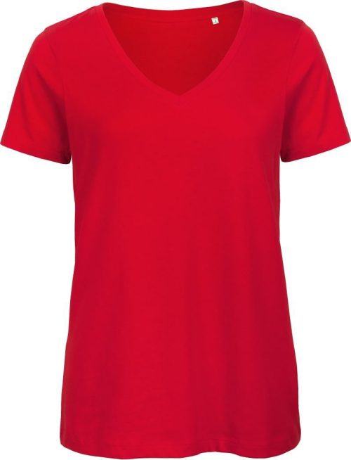 Damen V-Ausschnitt T-Shirt Inspire V T /women_° – B&C in Red