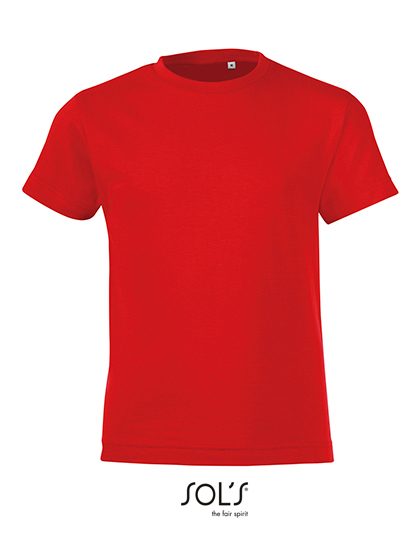 Kids´ Round Collar T-Shirt Regent Fit – SOL´S in Red