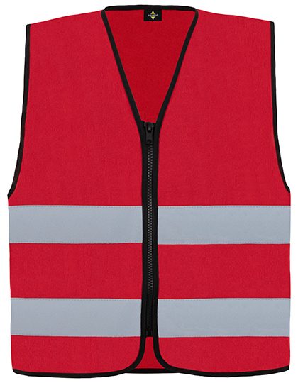 Hi-Vis Safety Vest Cologne With Front Zipper – Korntex in Red