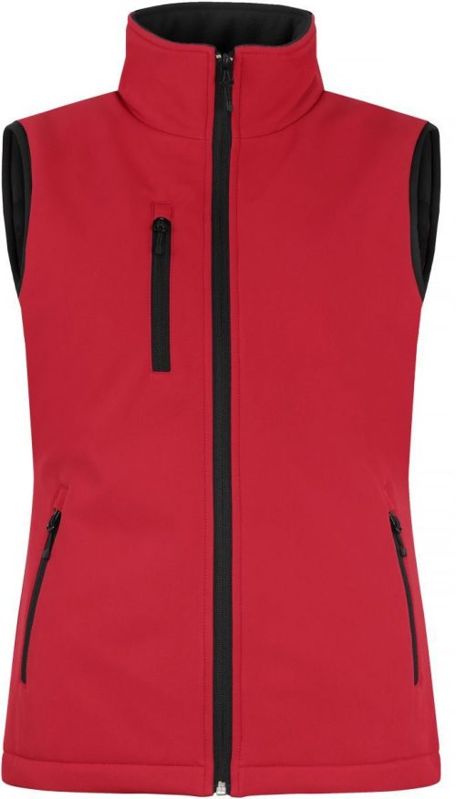 Wattierte Damen Softshell Weste Padded Softshell Vest Women – Clique in Red