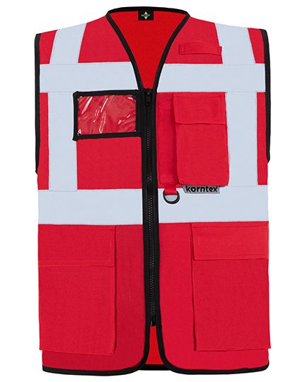 Executive Multifunctional Safety Vest Berlin – Korntex in Red