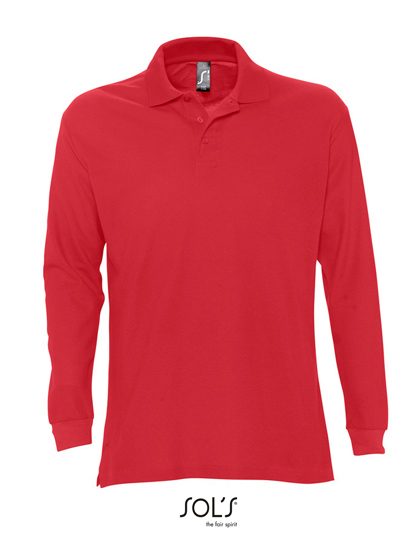 Long Sleeve Polo Star – SOL´S in Red