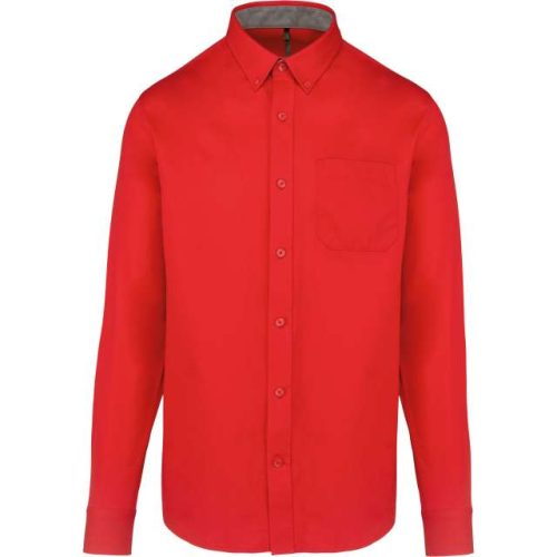 Men's Nevada Long-Sleeve Cotton Shirt – Kariban in Red