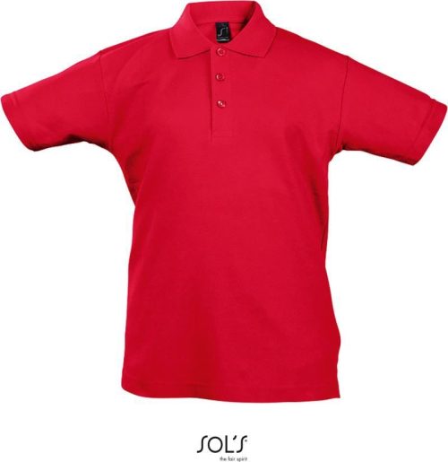 Kinder Piqué Polo Summer Kids II – SOL'S in Red