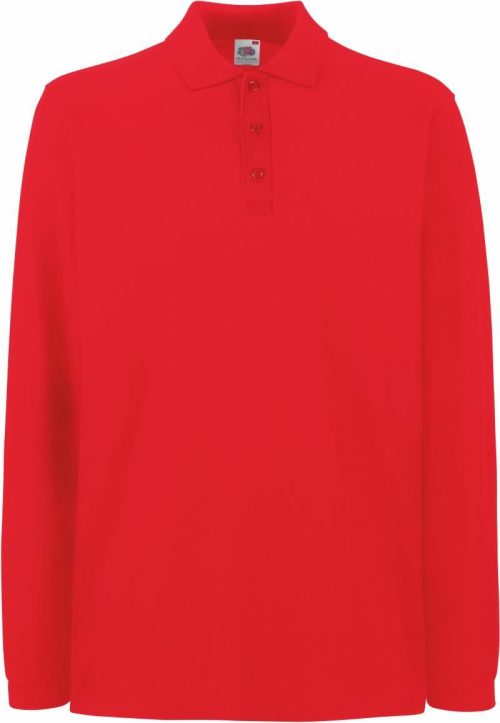 Piqué Polo langarm Premium Polo LSL – Fruit of the Loom in Red