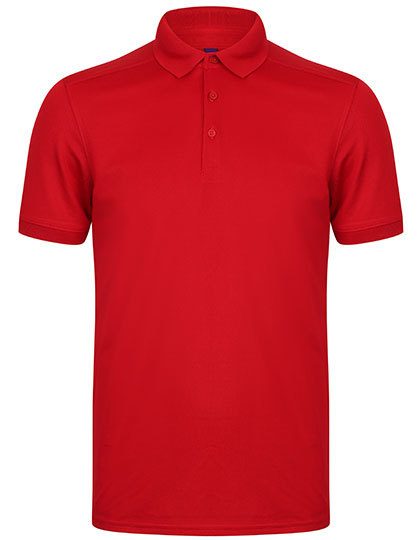 Men´s Slim Fit Stretch Polo Shirt + Wicking Finish – Henbury in Red