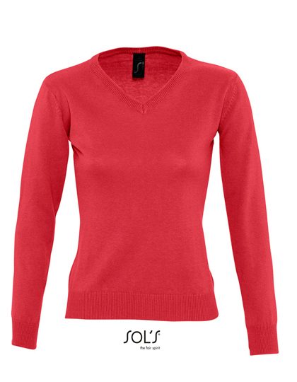 Women´s V-Neck Sweater Galaxy – SOL´S in Red