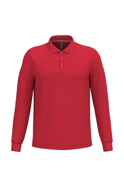 Herren Piqué Polo langarm K 243 – Kariban in Red