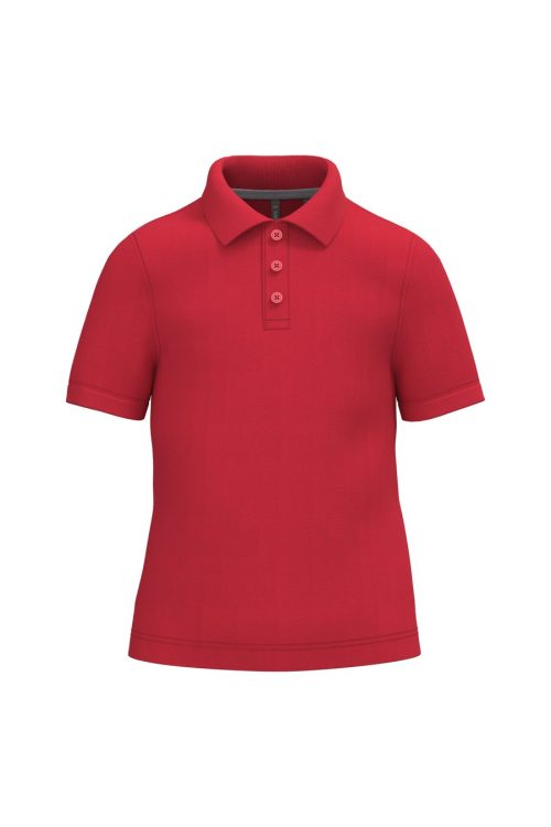 Kinder Kurzarm Poloshirt aus Baumwollpiqué K249 – Kariban in Red