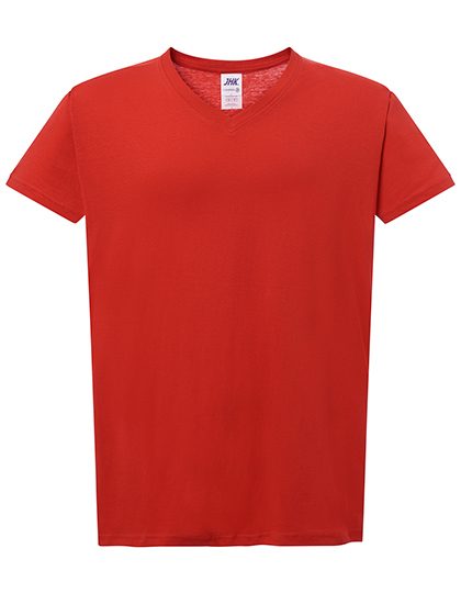 Ladies´ Curves T-Shirt V-Neck – JHK in Red