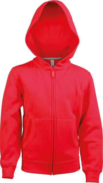 Kids Full Zip Hooded Sweatshirt – Kariban in Red