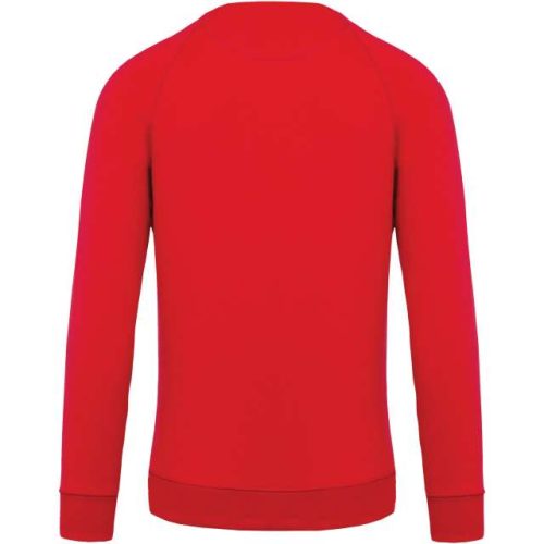 Men's Organic Cotton Crew Neck Raglan Sleeve Sweatshirt – Kariban in Red