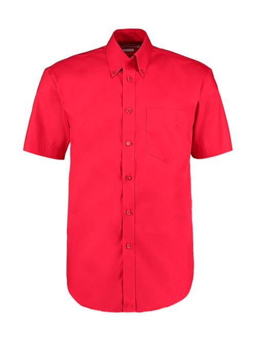 Men´s Classic Fit Premium Oxford Shirt Short Sleeve – Kustom Kit in Red