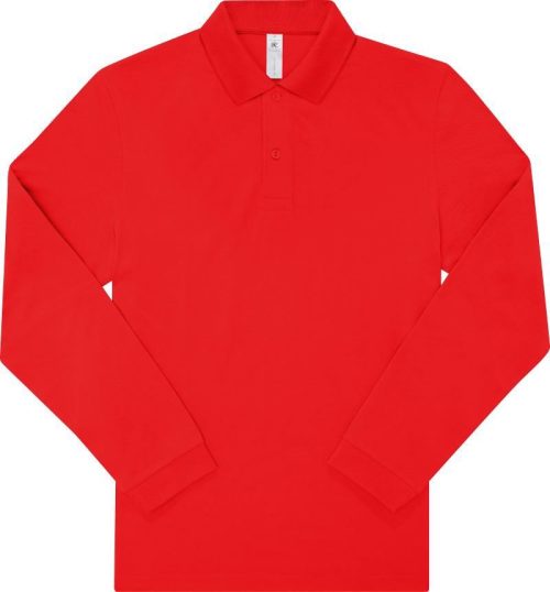 Schweres Piqué Polo langarm My Polo 210 LSL – B&C in Red