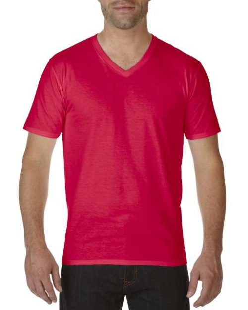 Premium Cotton® Adult V-Neck T-Shirt – Gildan in Red