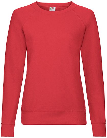 Ladies´ Lightweight Raglan Sweat – Fruit of the Loom in Red