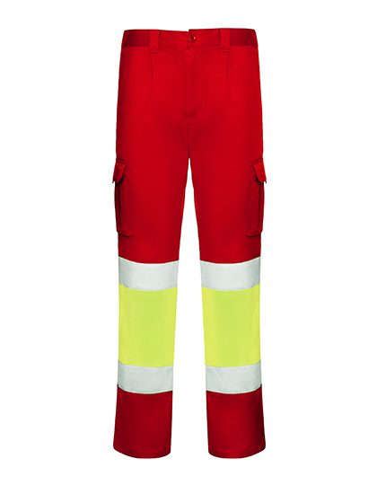 Trousers Daily Stretch Hi-Viz – Roly Workwear in Red 60/Fluor Yellow 221