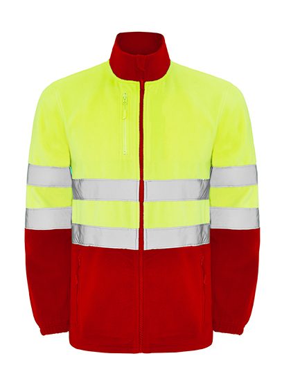 Altair Fleece Jacket – Roly Workwear in Red 60/Fluor Yellow 221