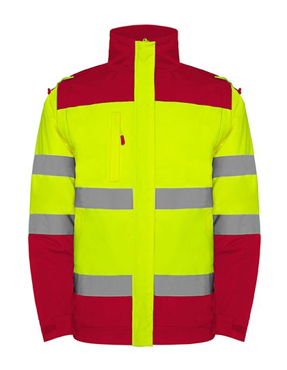 Epsylon Parka – Roly Workwear in Red 60/Fluor Yellow 221