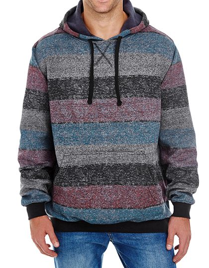 Printed Striped Marl Pullover – Burnside in Red - Black (Striped)