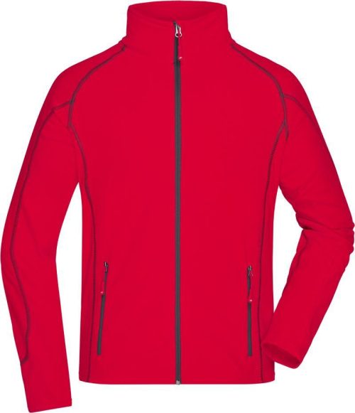 Herren Struktur Fleece Jacke JN 597 – Daiber in Red/Carbon