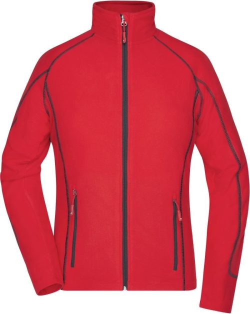 Damen Struktur Fleece Jacke JN 596 – Daiber in Red/Carbon