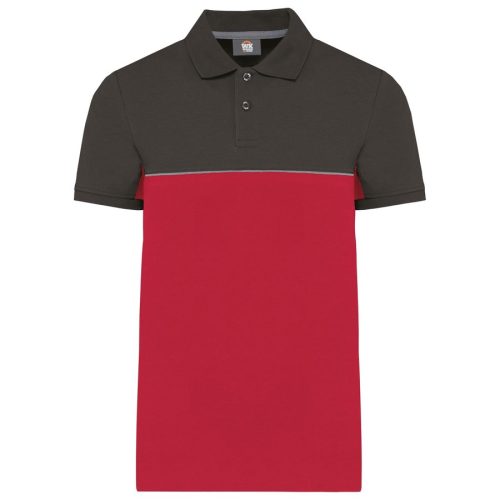 Workwear Piqué Polo WK 210 – WK in Red / Dark Grey