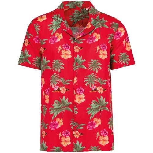 Herrenhemd mit Hawaii Motiven NS529 – Native Spirit in Red Hawaiian