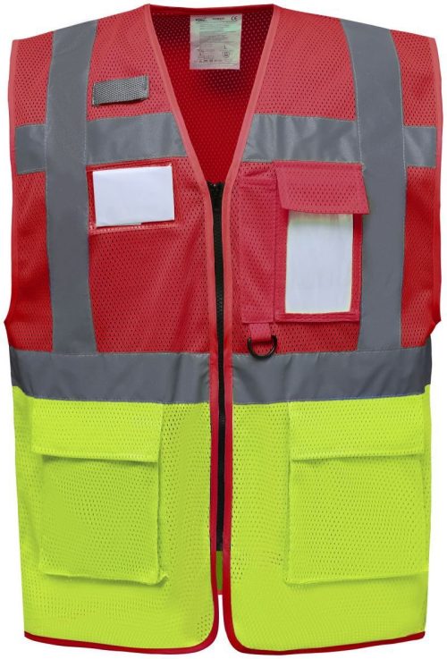 Hi-Vis Mesh Warnweste HVW 820 – Yoko in Red/Hi Vis Yellow