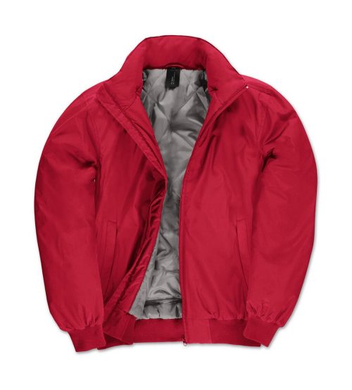 Crew Bomber/men Jacket JM961 – B&C Outerwear in Red/Warm Grey