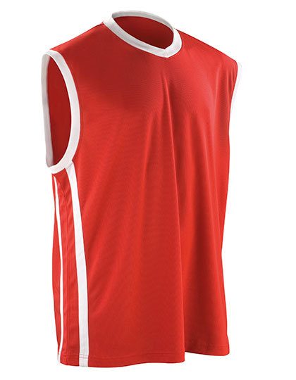 Men´s Basketball Quick Dry Top – Spiro in Red/White