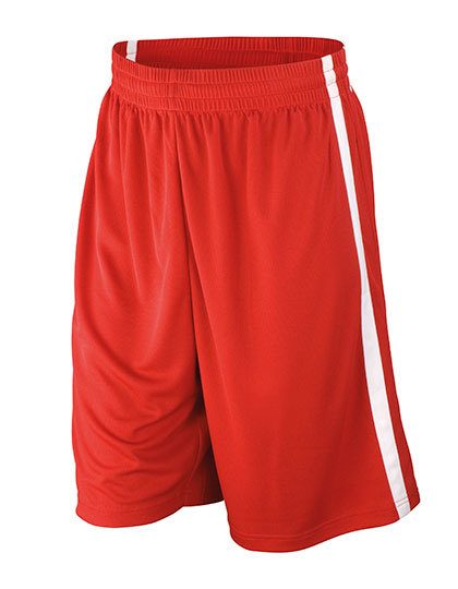 Men´s Basketball Quick Dry Short – Spiro in Red/White