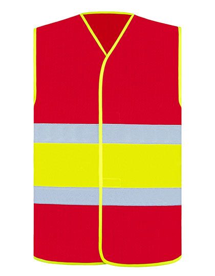 National Safety Vest – Korntex in Red/Yellow/Red