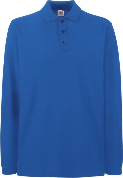 Piqué Polo langarm Premium Polo LSL – Fruit of the Loom in Royal Blue