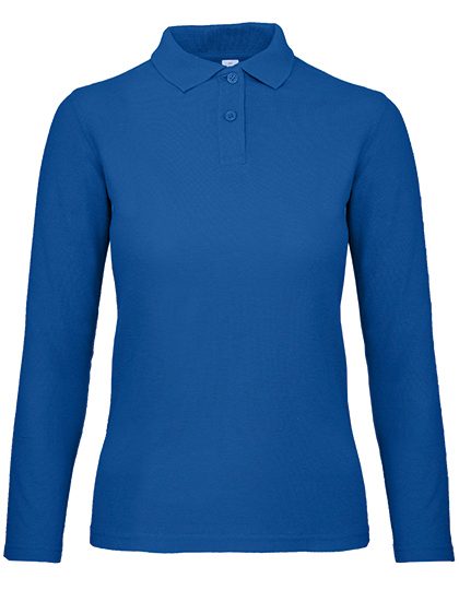 Women´s Long Sleeve Polo ID.001 – B&C BE INSPIRED in Royal Blue