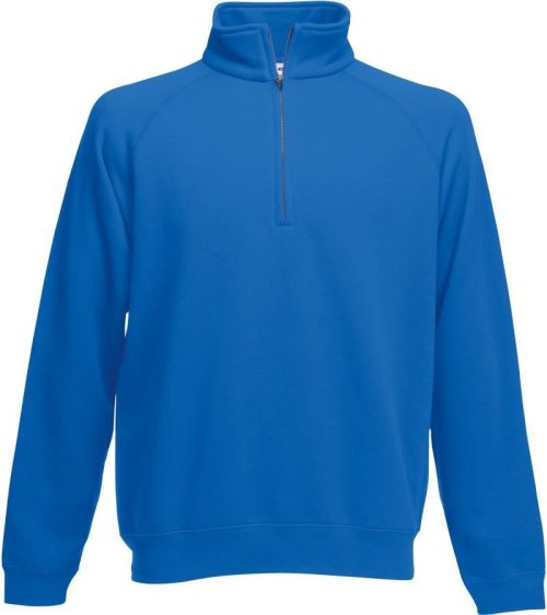 Sweater mit 1/4 Zip Premium Zip Neck Sweat – Fruit of the Loom in Royal Blue