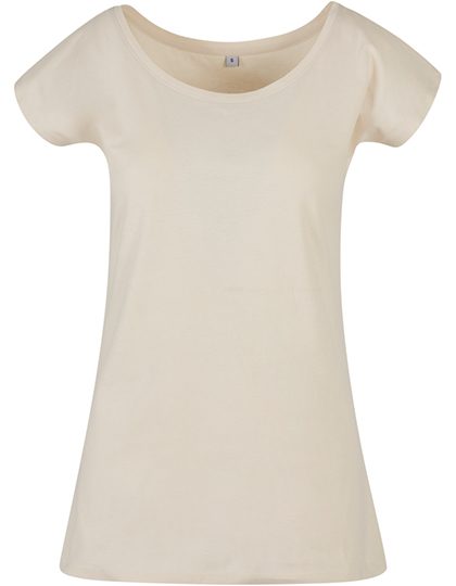 Ladies´ Wide Neck Tee – Build Your Brand Basic in Sand