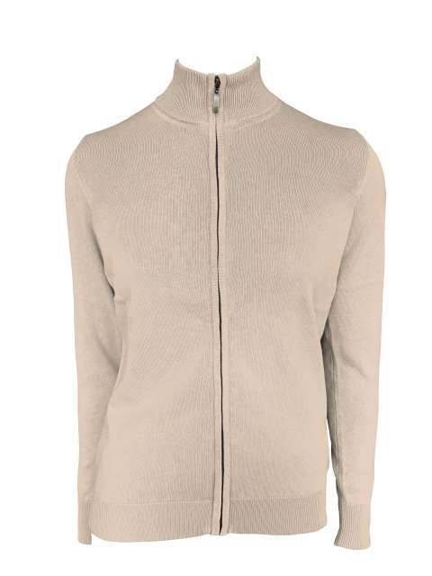 Women’s Full Zip Cardigan Fine Gauge Cotton – Legend Classics in Sand