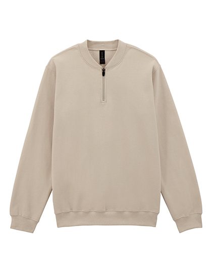 Softstyle® Midweight Adult Fleece 1/4 Zip Sweatshirt – Gildan in Sand