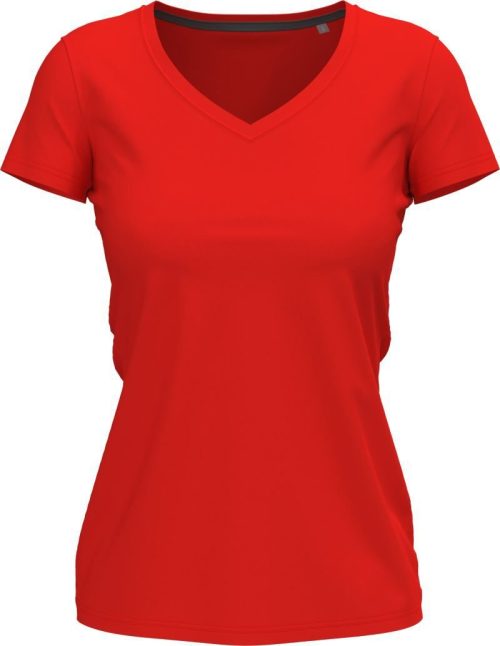 Damen V-Ausschnitt T-Shirt Stretch-T V-neck Women – Stedman in Scarlet Red