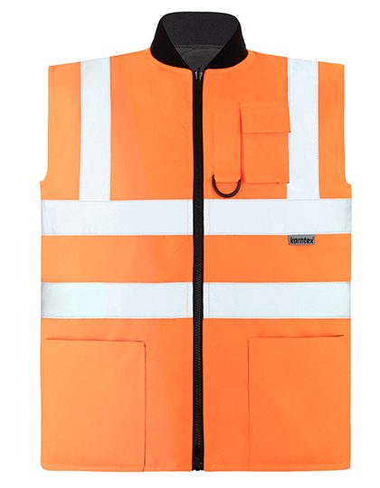Hi-Vis Reversible Safety Bodywarmer Ural 2-in-1 – Korntex in Signal Orange