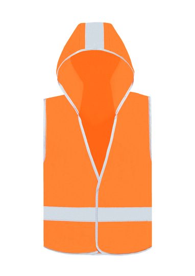 Kids´ Hooded Hi-Vis Safety Vest Odense – Korntex in Signal Orange
