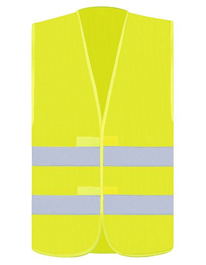 Basic Safety Vest For Print "karlsruhe" - 2 Velcro – Korntex in Signal Yellow