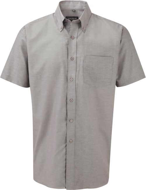 Men's Short Sleeve Easy Care Oxford Shirt R-933M-0 – Russell in Silver