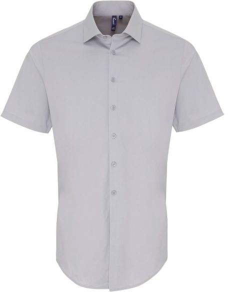 Popeline Stretch Hemd kurzarm PR 246 – Premier in Silver